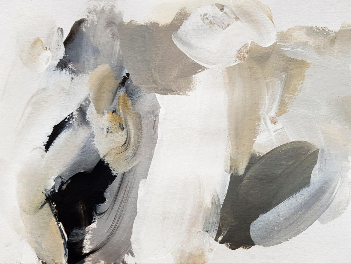 Papier peint panoramique peinture abstraite beige