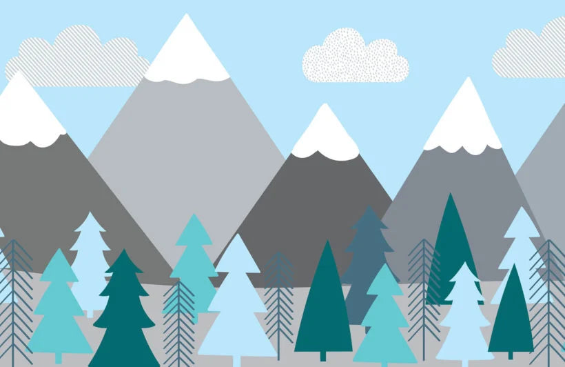 Papier peint montagne enneigée collection enfant - Poésie Murale