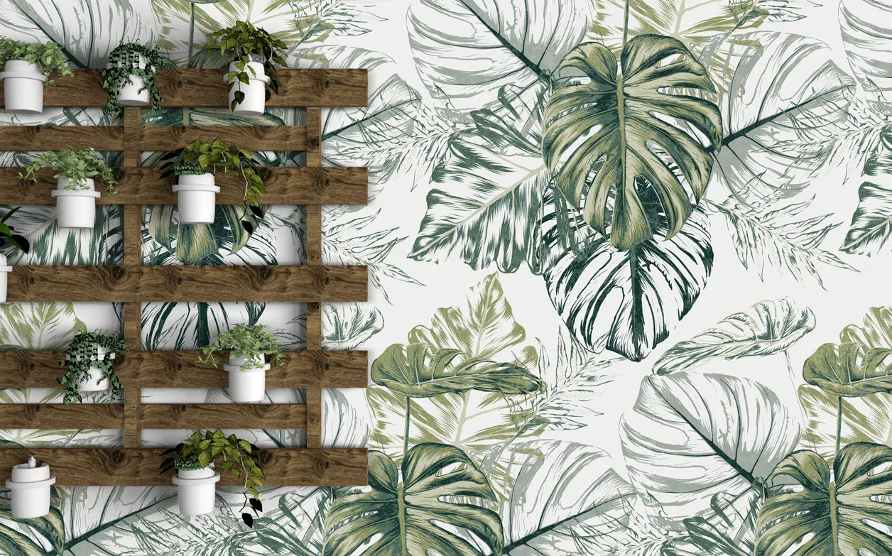 Papier peint feuille de monstera