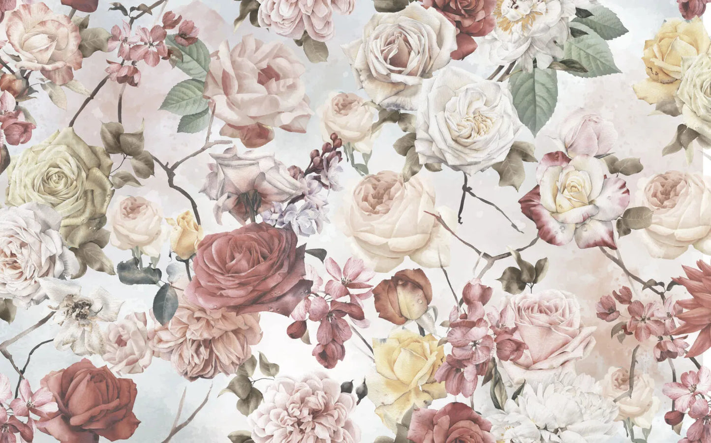 Papier peint rose vintage - Poésie Murale