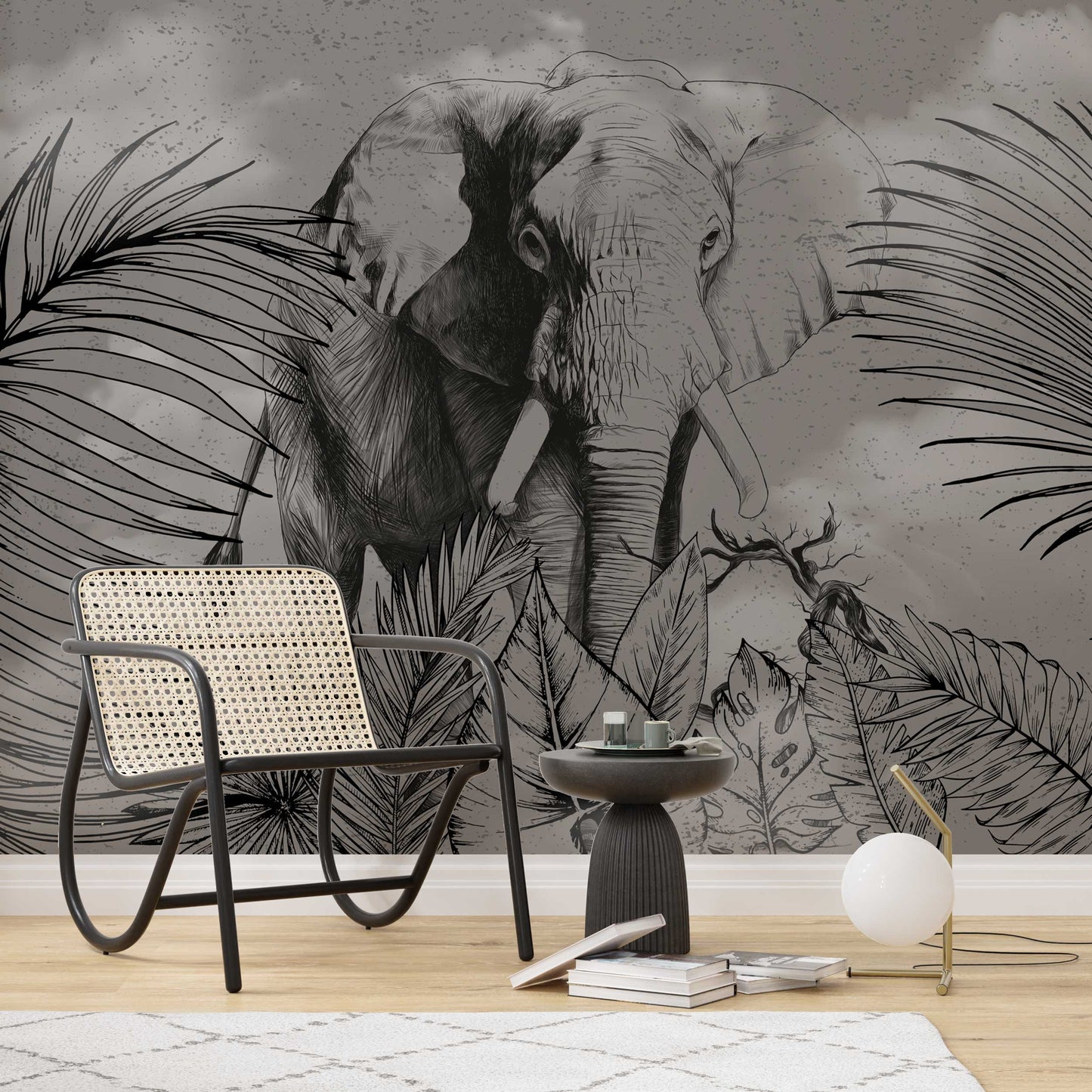 Papier peint éléphant majestueux - Poésie Murale