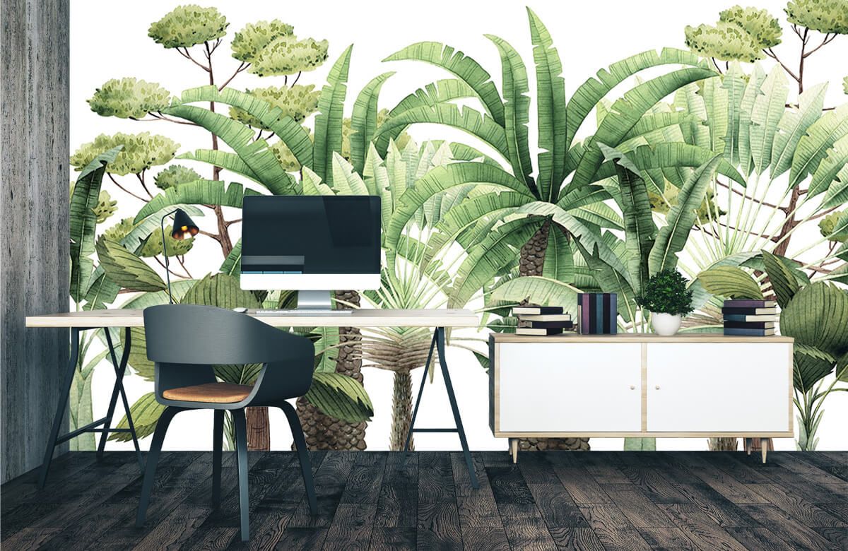 Papier peint panoramique arbres tropicaux