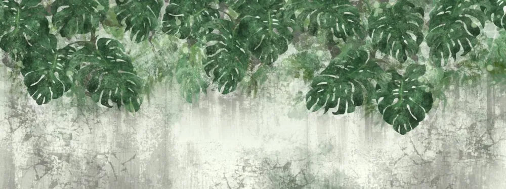 Papier peint panoramique feuille de monstera - Poésie Murale