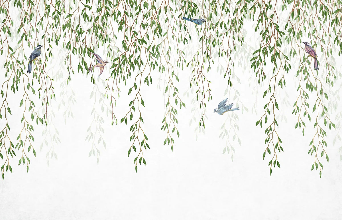 Fresque murale feuille tombante - Poésie Murale