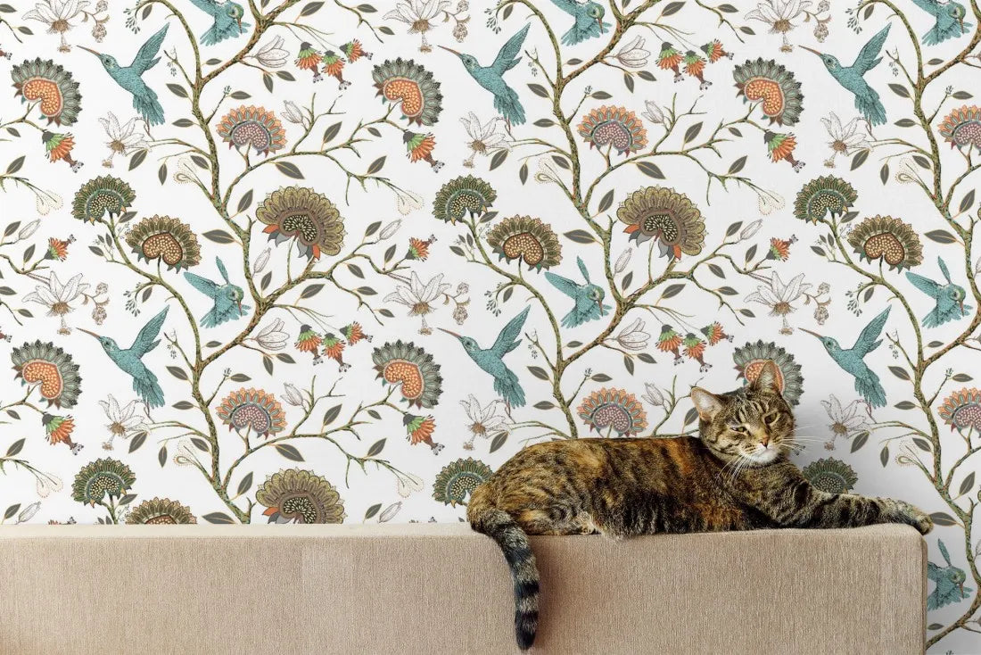 Papier peint panoramique colibris - Poésie Murale