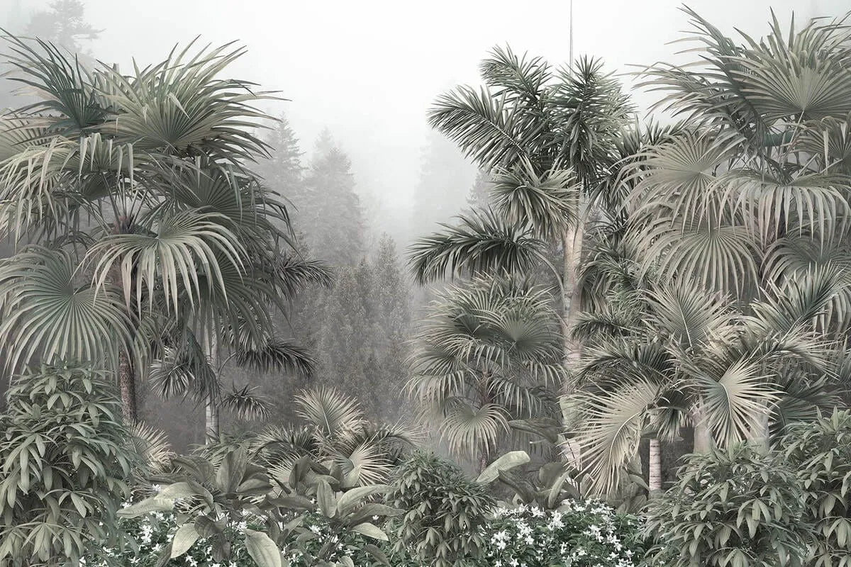 Papier peint panoramique forêt tropicale luxuriante