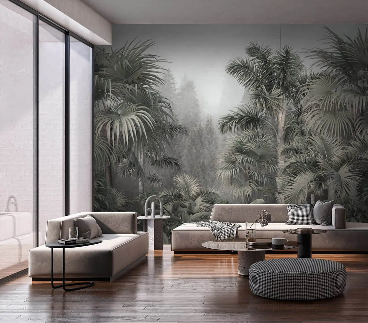 Papier peint panoramique forêt tropicale luxuriante