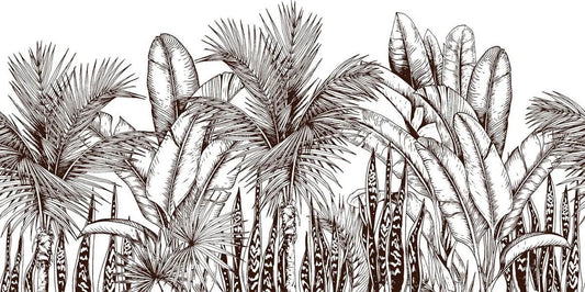 papier peint jungle exotique noir et blanc