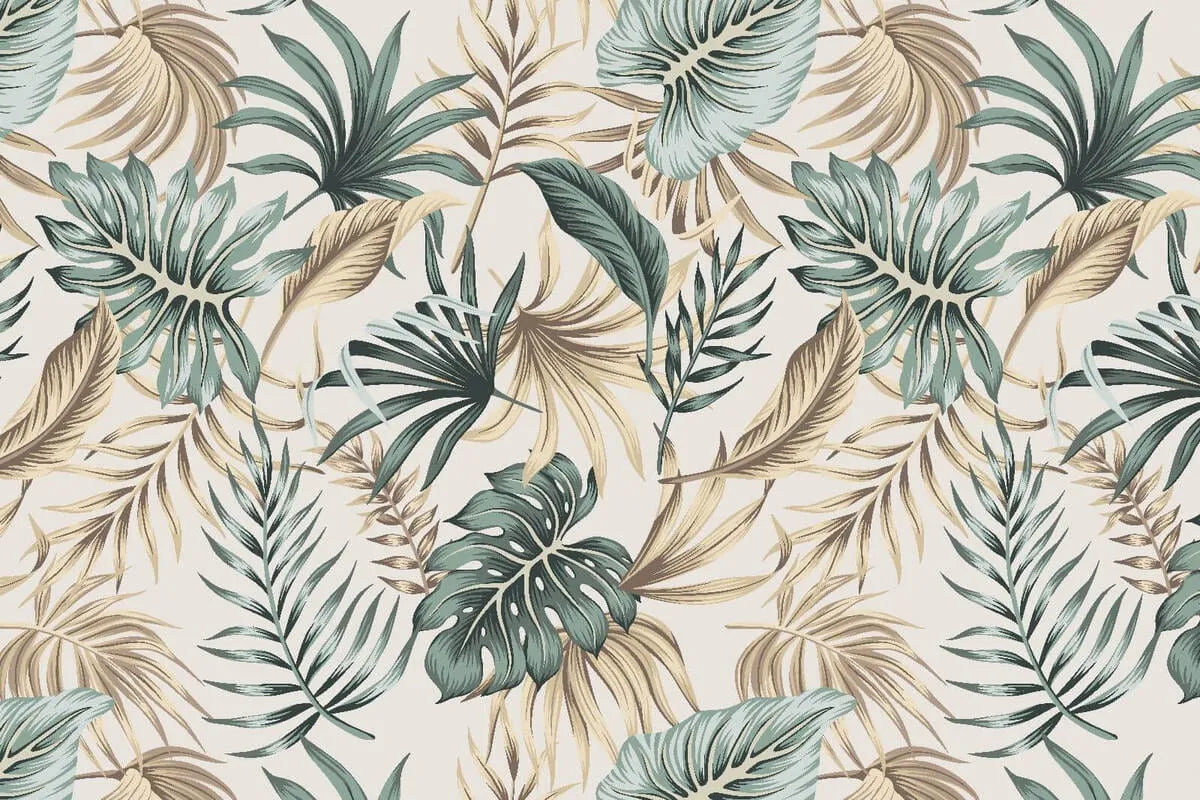 Papier peint feuille luxuriante tendance