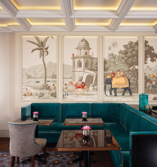 Papier peint panoramique première vue de l'Inde - Poésie Murale