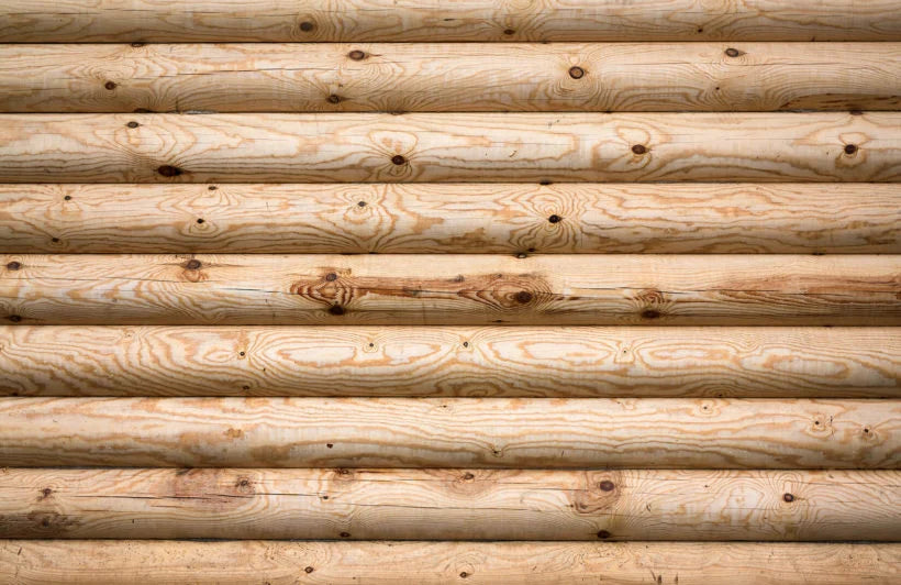 Papier peint 3D rondin de bois - Poésie Murale