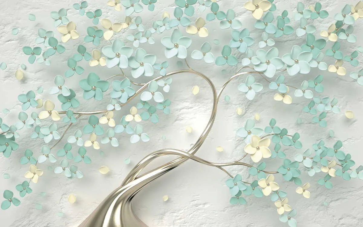 Papier peint panoramique arbre bleu