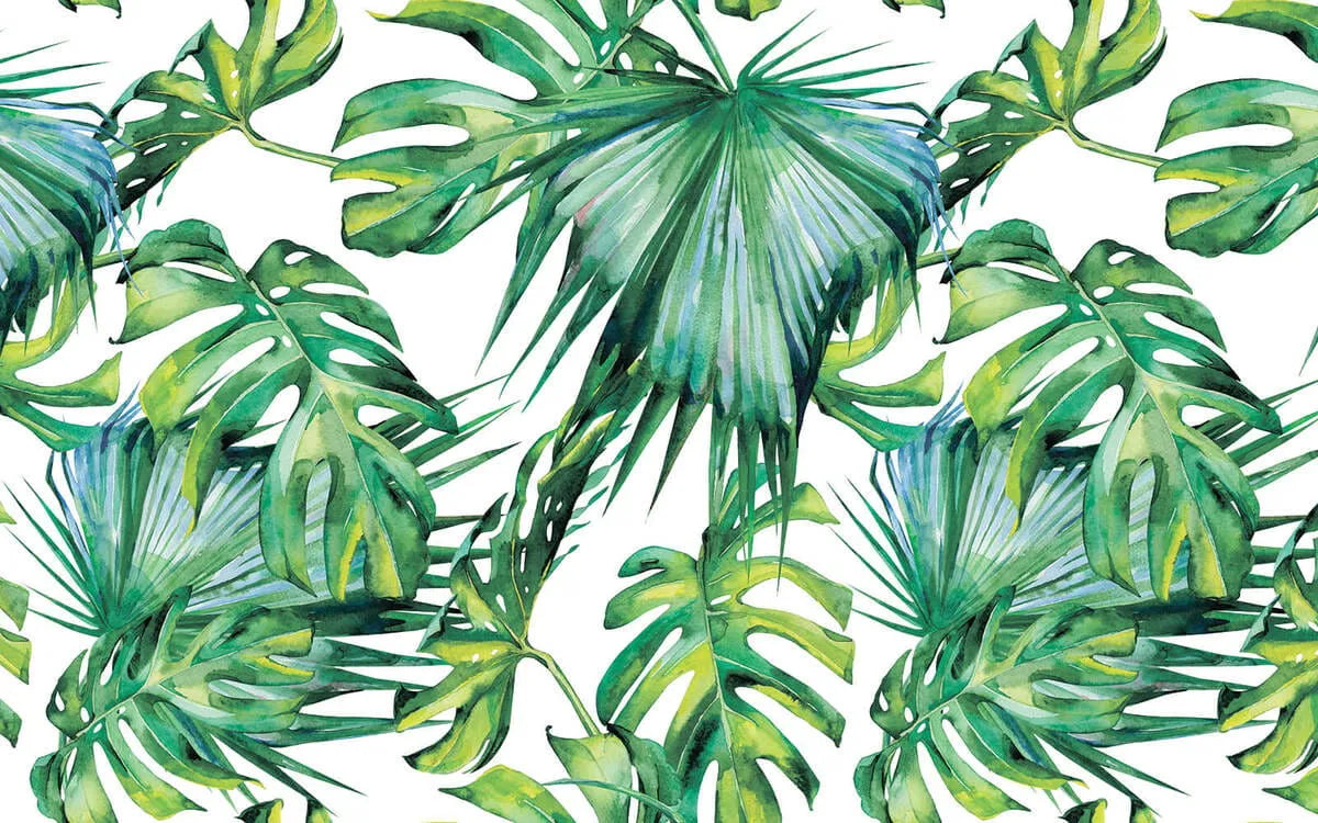 Papier peint feuille exotique tendance