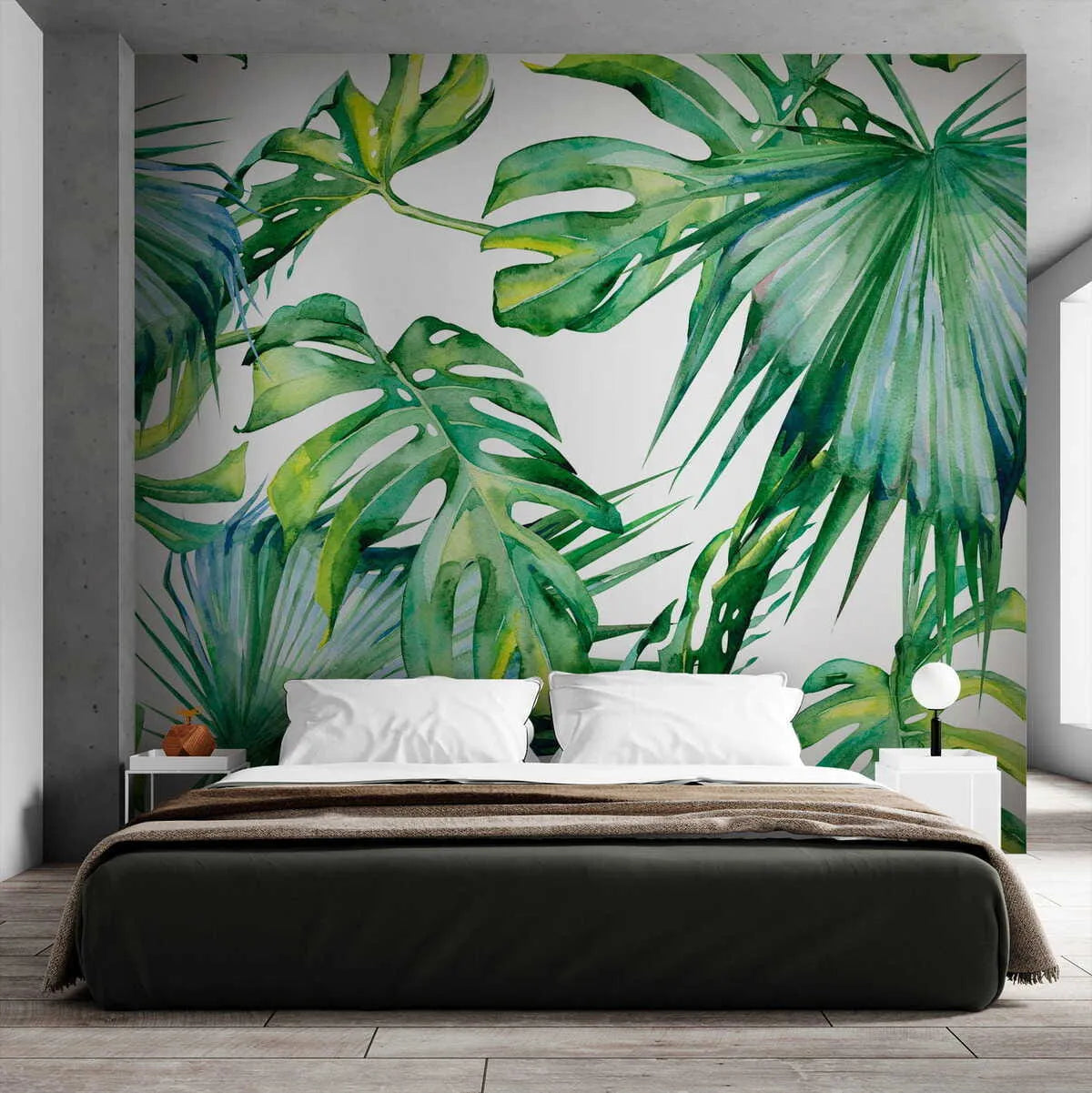 Papier peint feuille exotique tendance