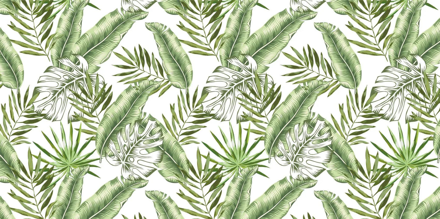 Papier peint panoramique feuille tropicale - Poésie Murale