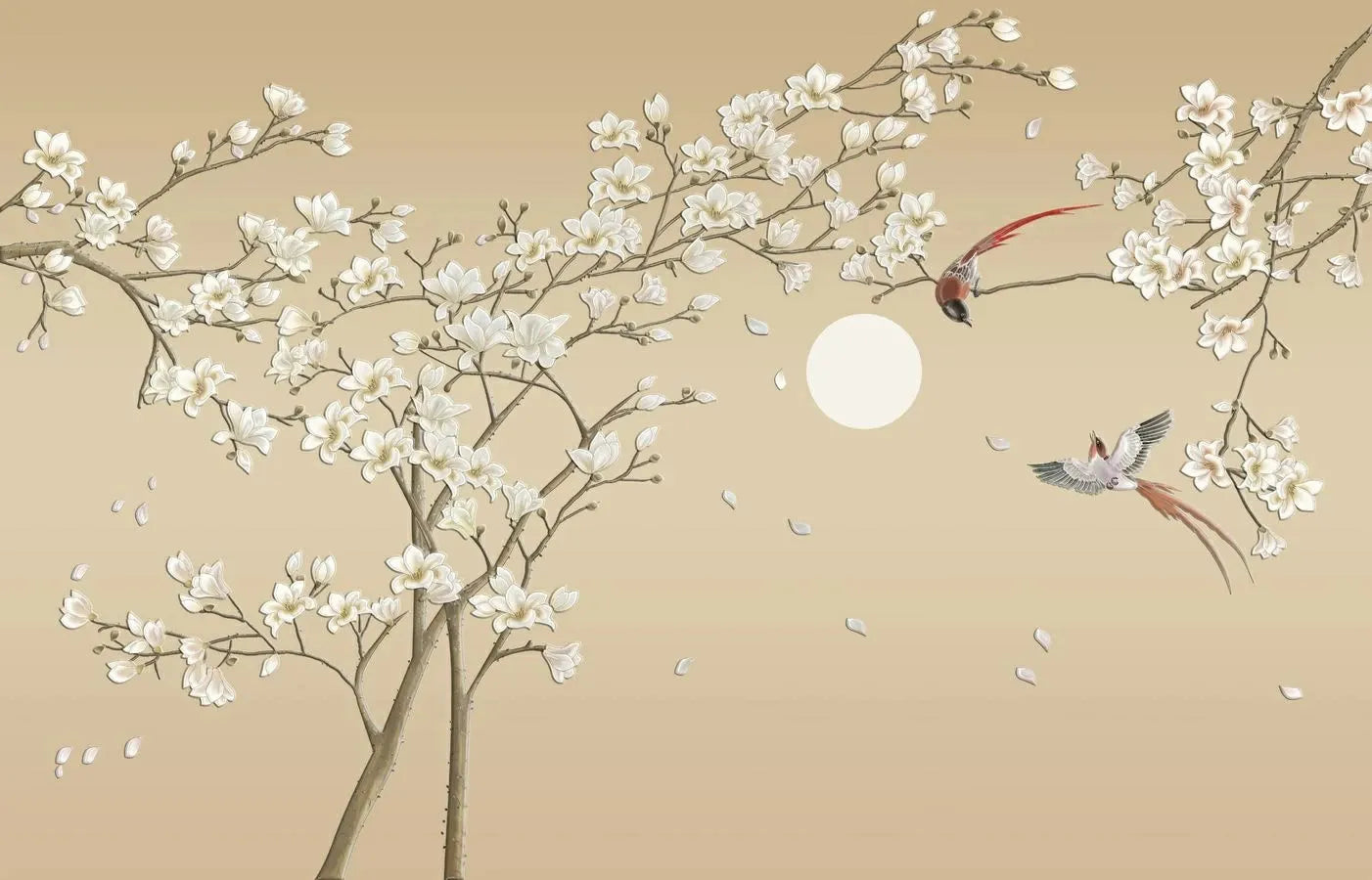 Papier peint XXL cerisier en fleur - Poésie Murale