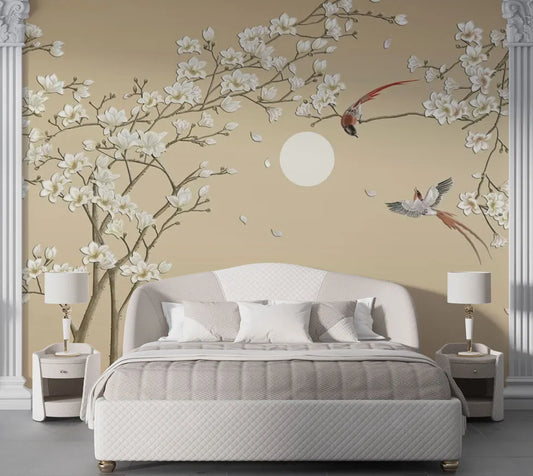 Papier peint XXL cerisier en fleur - Poésie Murale