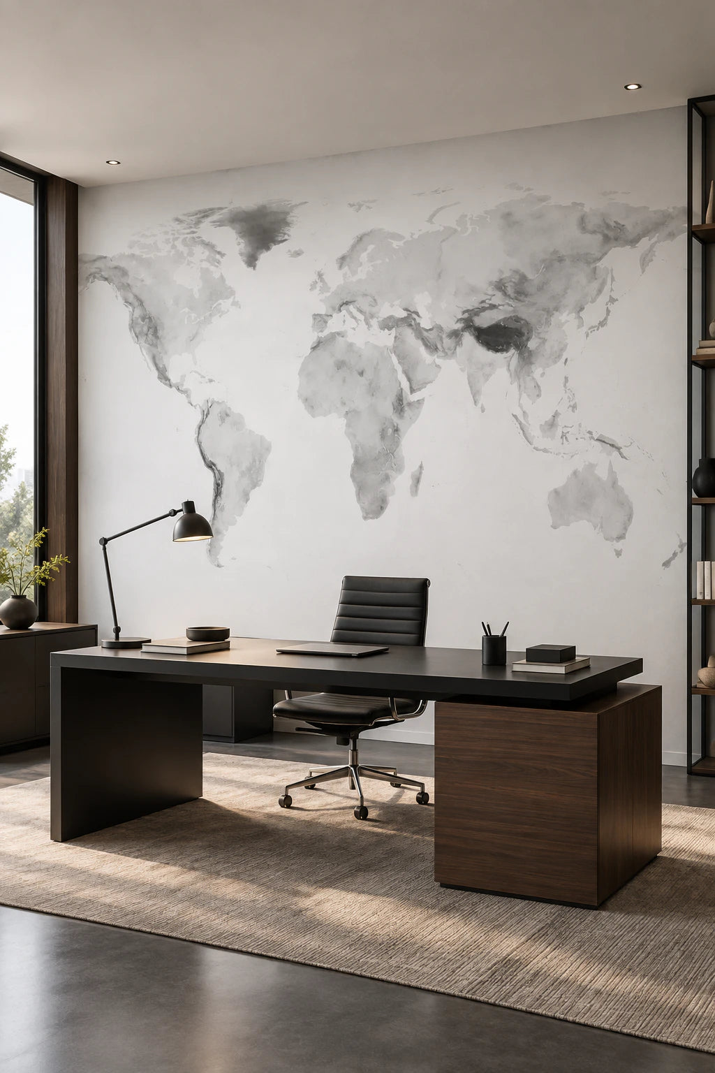 Papier peint mappe monde aquarelle - Bureau