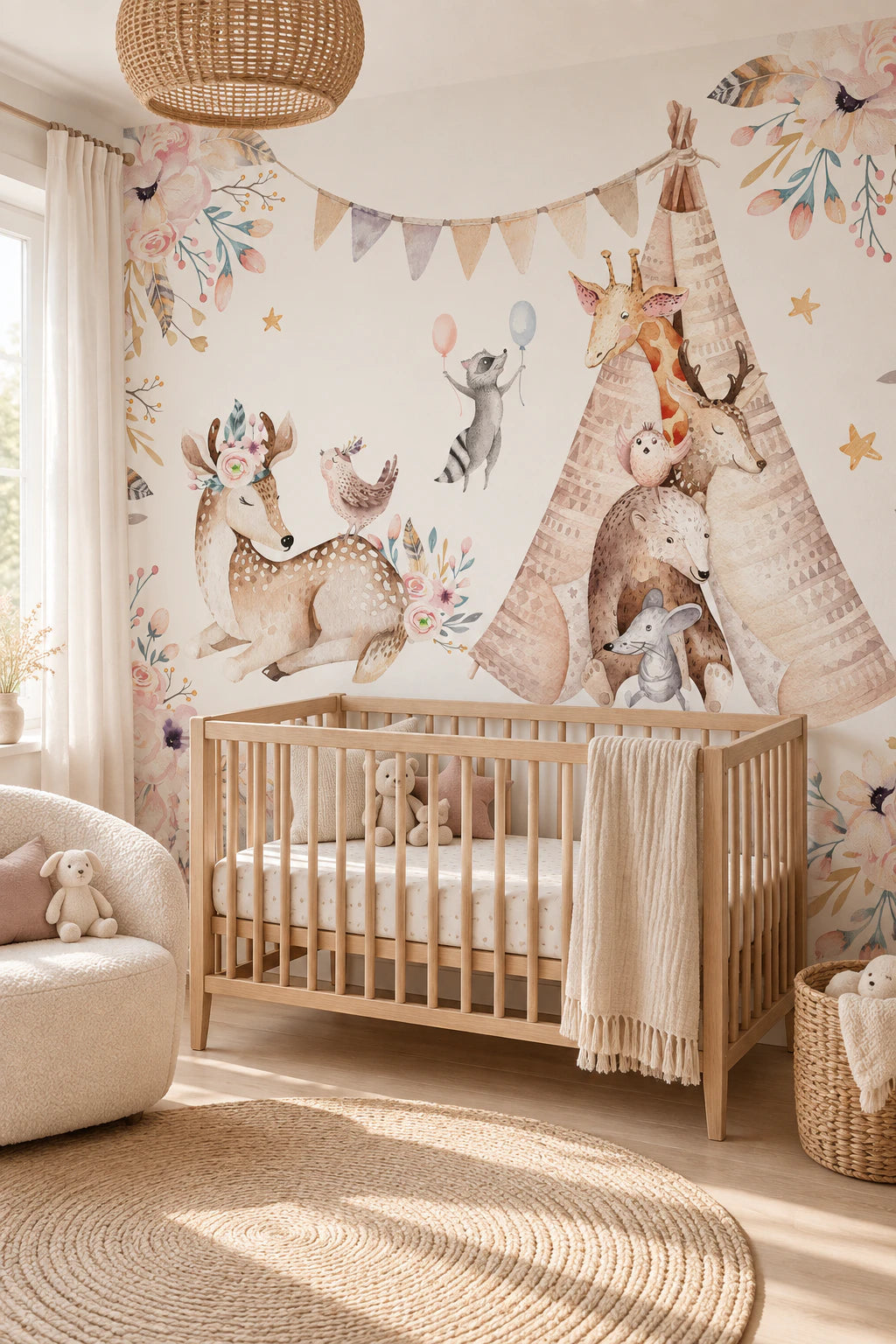 Papier peint Biche, Ours & Cie - Chambre Bébé