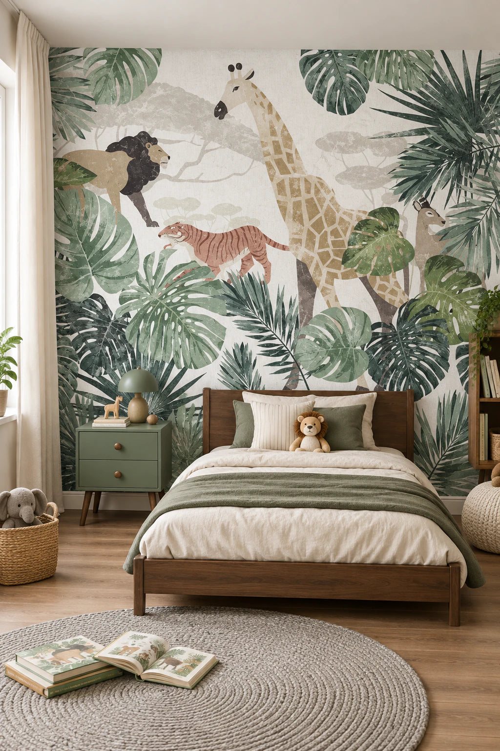Papier peint Lion, girafe & Cie - Chambre Enfant