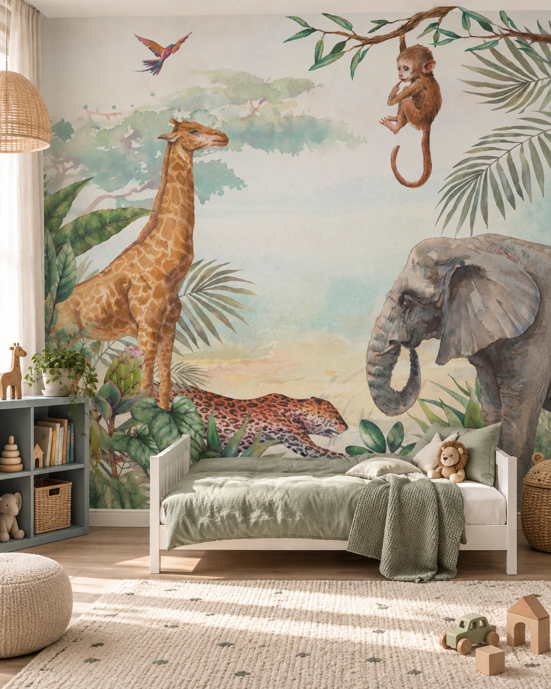 Papier peint panoramique singe et Cie - Chambre Enfant