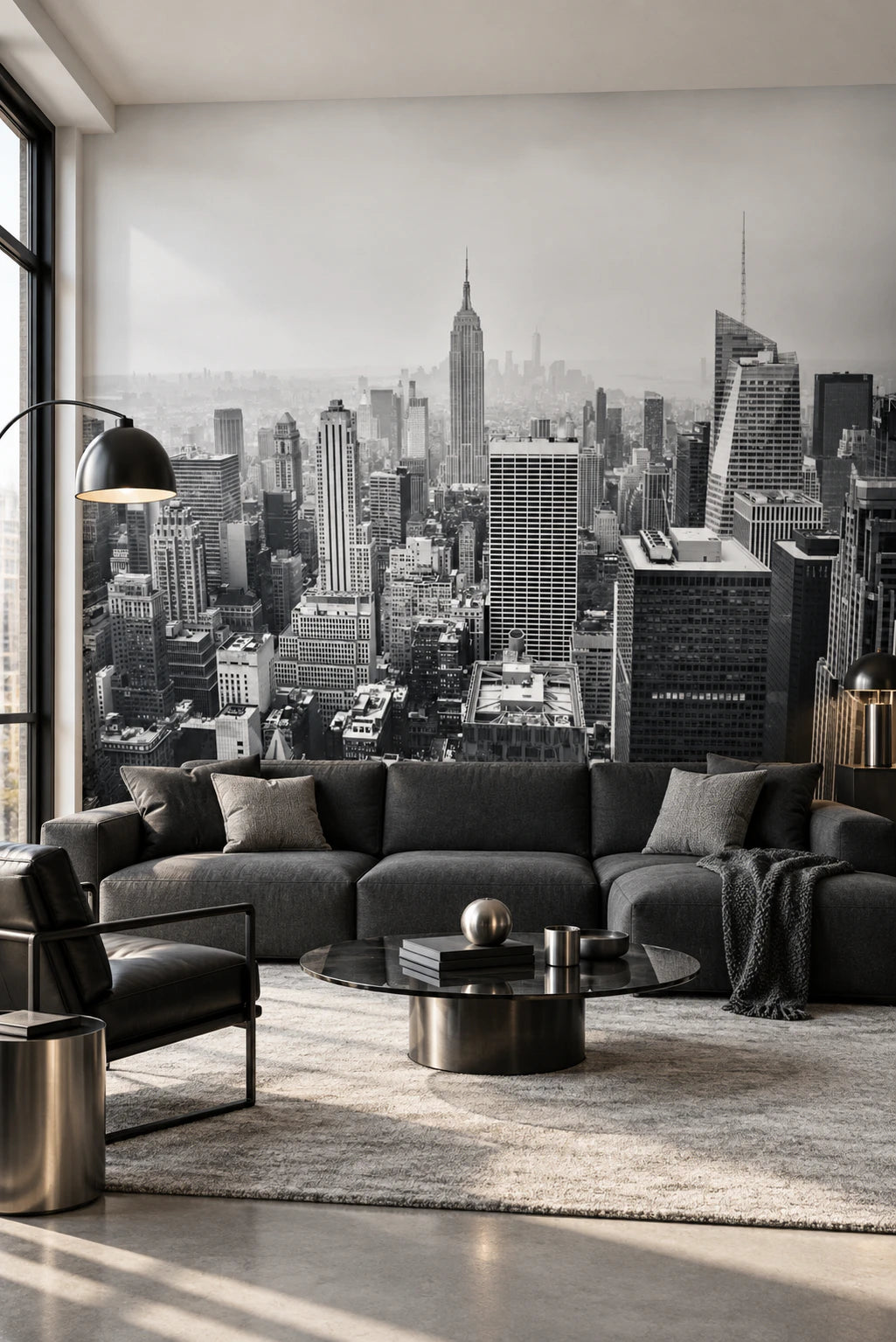 Papier peint panoramique New York noir et blanc - Salon, Cuisine