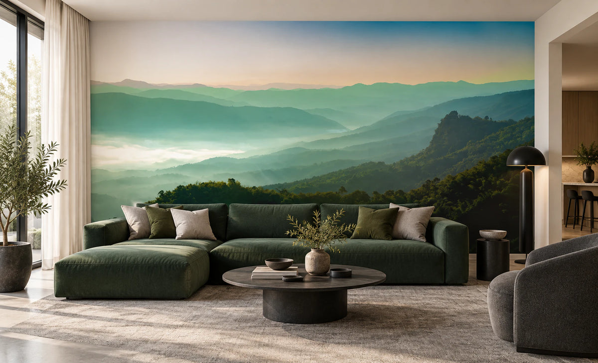 Papier peint panoramique montagnes - Salon, Cuisine