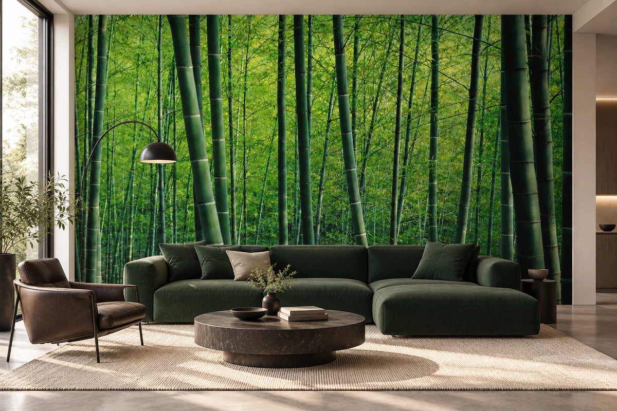 Papier peint panoramique forêt de bambou - Salon, Cuisine