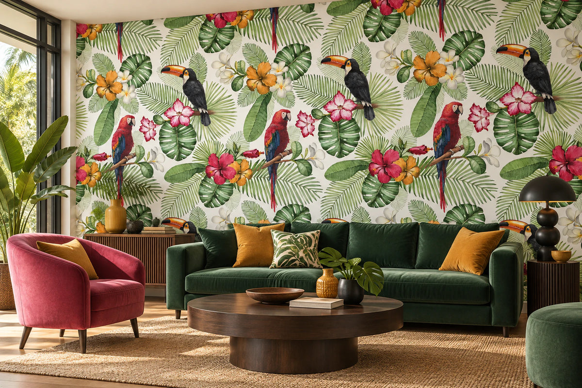 Papier peint perroquet - Salon, Cuisine