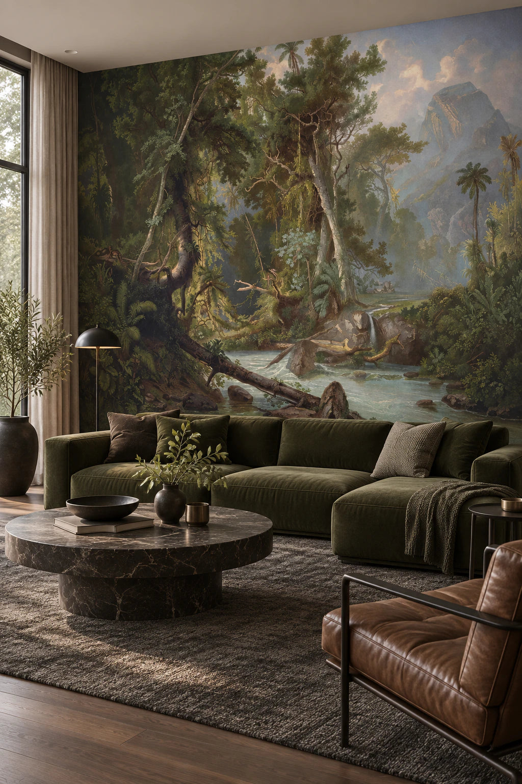 Papier peint panoramique sur mesure forêt tropicale - Salon, Cuisine