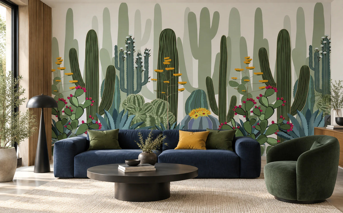 Papier peint panoramique cactus - Salon, Cuisine