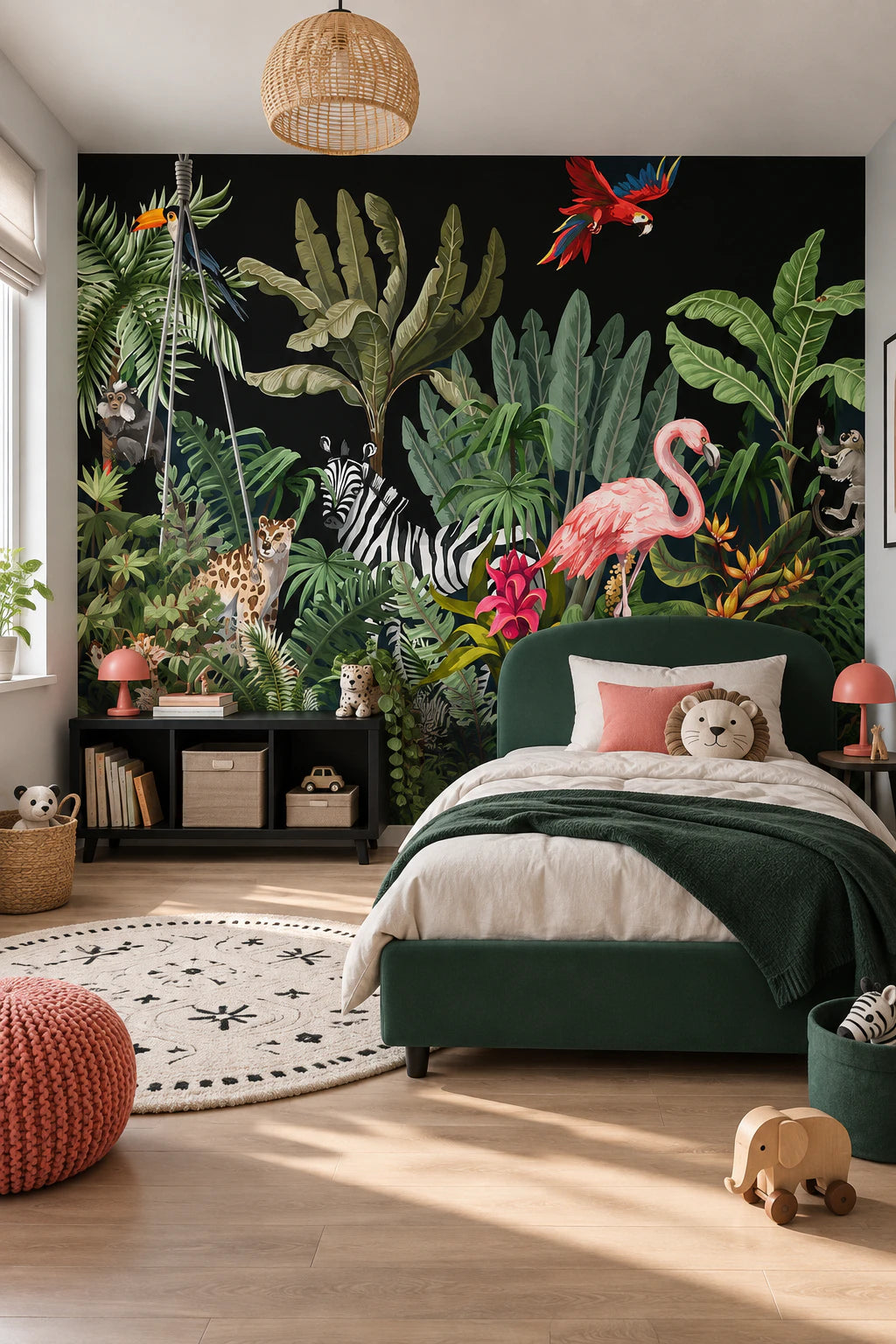 Papier peint panoramique Jungle Nocturne - Chambre Enfant
