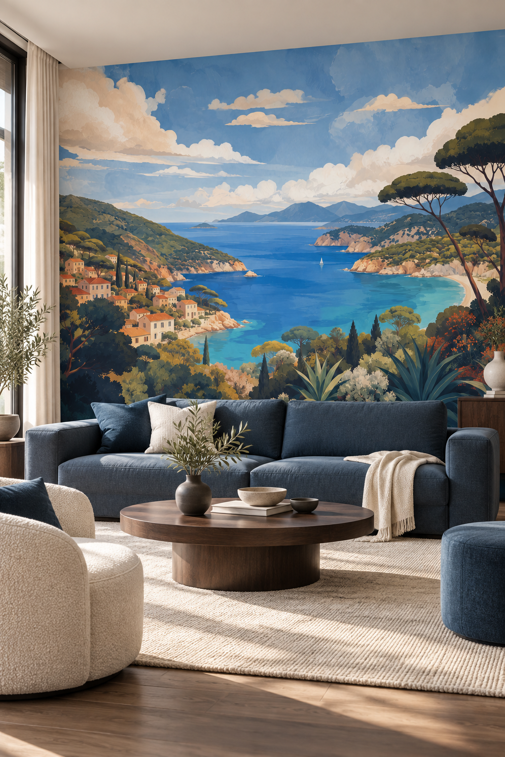 Fresque panoramique Rivage d’Azur - Salon, Cuisine