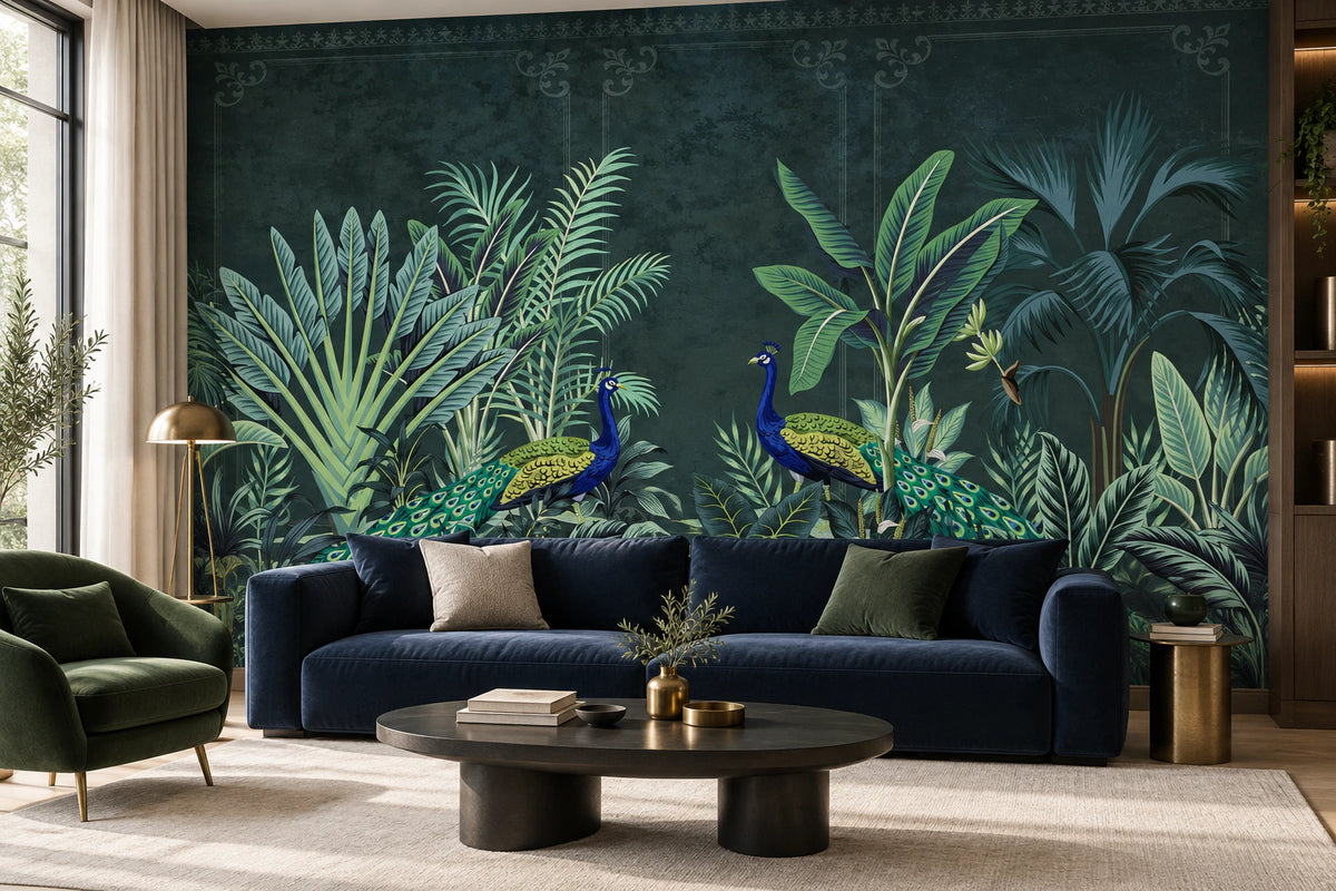 Fresque murale jungle tropicale tendance - Salon, Cuisine