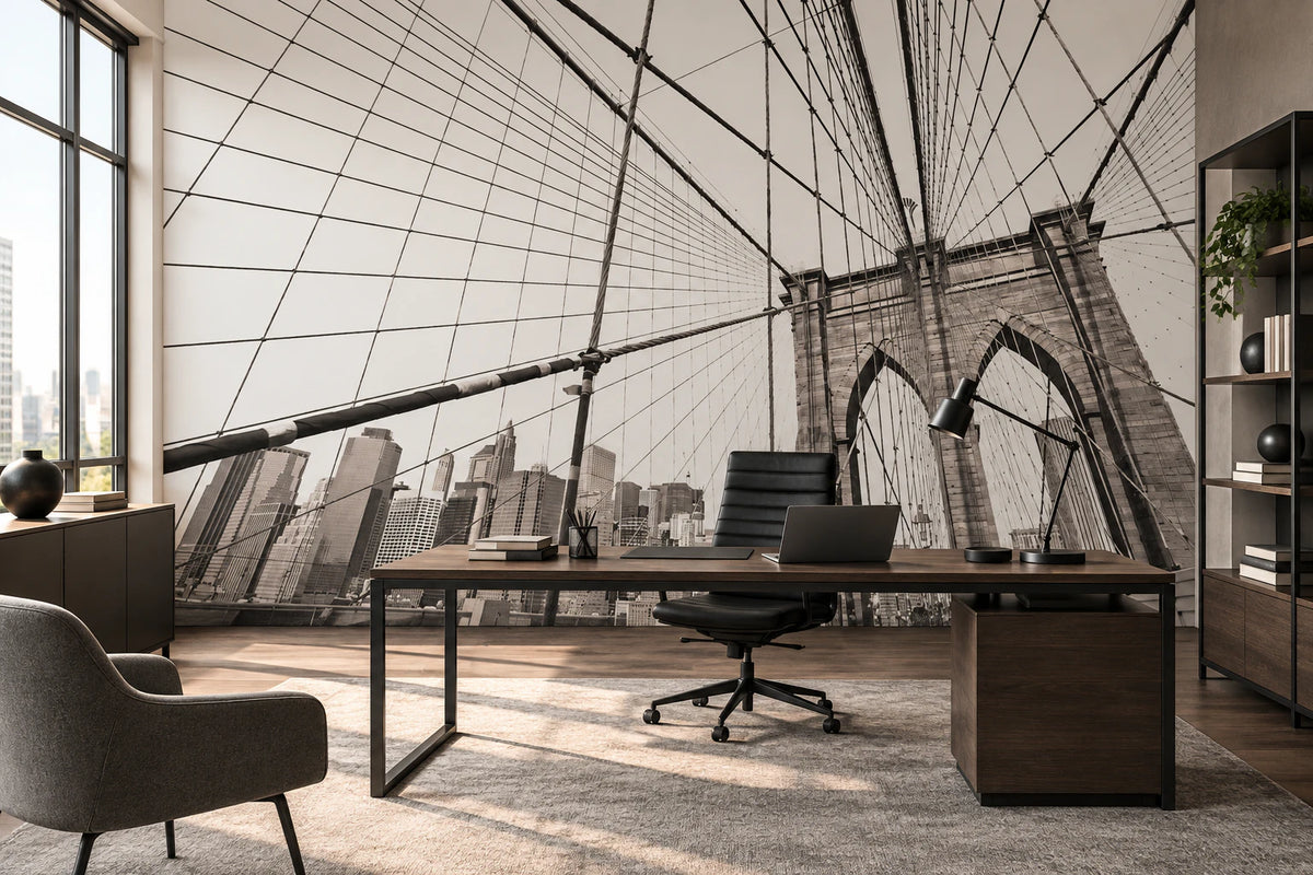Papier peint panoramique pont de Brooklyn à New York - Bureau