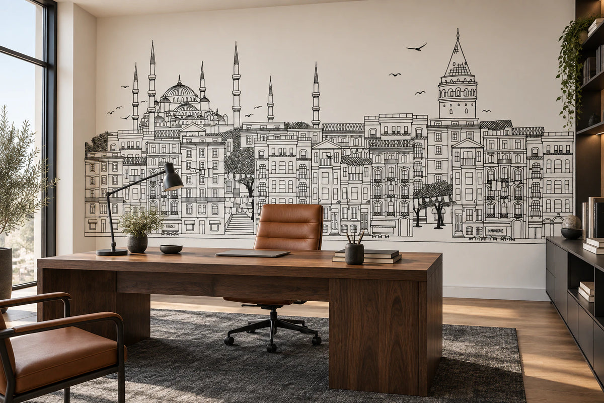 Papier peint panoramique ville d'Istanbul - Bureau