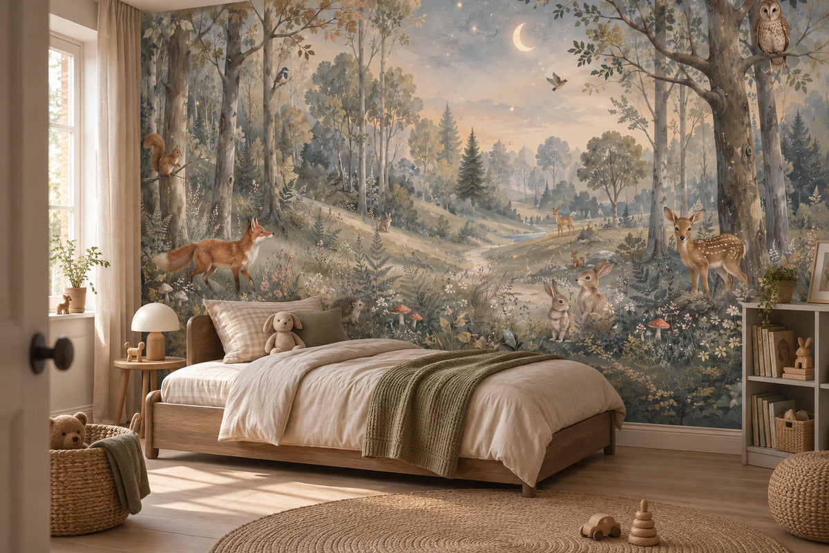 Papier peint panoramique enfant Clairière Enchantée - Chambre Enfant