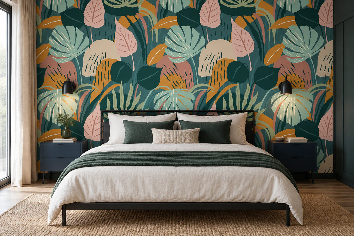Papier peint végétation tropicale - Chambre Parentale