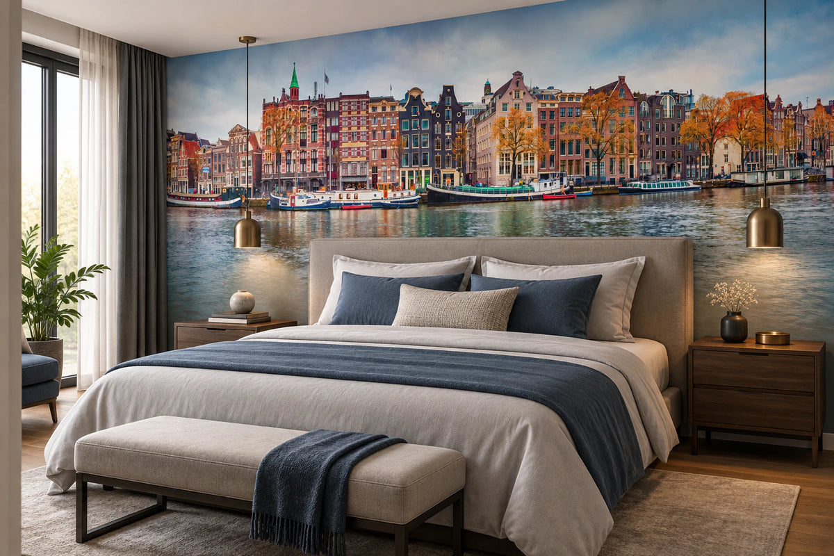 Papier peint panoramique maisons colorées à Venise - Chambre Parentale