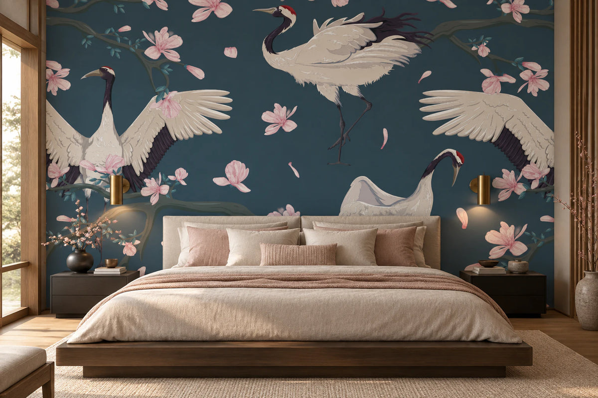 Papier peint grues japonaises - Chambre Parentale