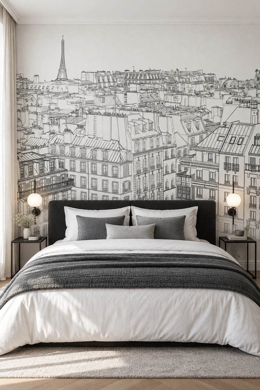 Papier peint ville de Paris - Chambre Parentale