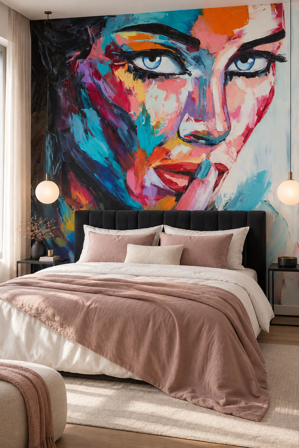 Papier peint panoramique visage féminin - Chambre Parentale