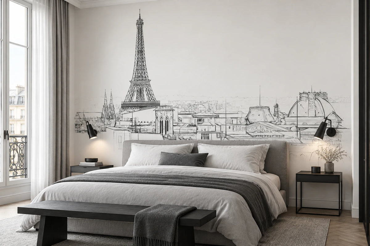 Papier peint panoramique Tour Eiffel - Chambre Parentale