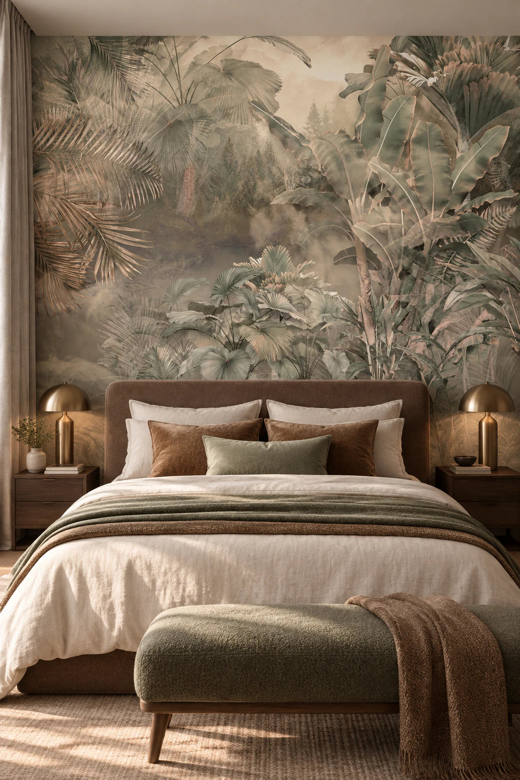 Papier peint panoramique cœur de la jungle - Chambre Parentale
