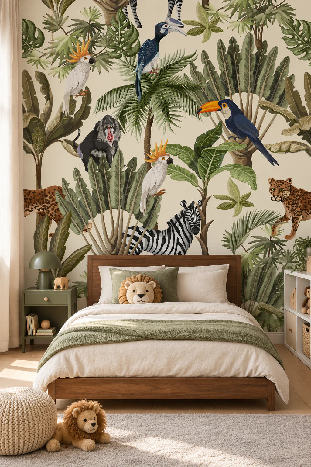 Papier peint panoramique faune tropicale - Chambre Enfant
