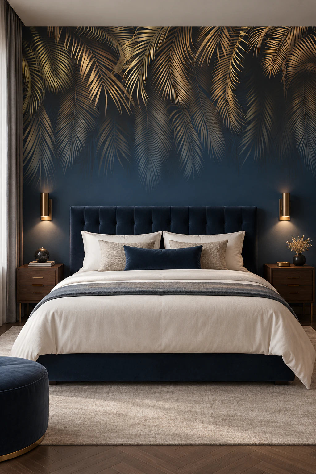 Fresque murale feuille tropicale - Chambre Parentale