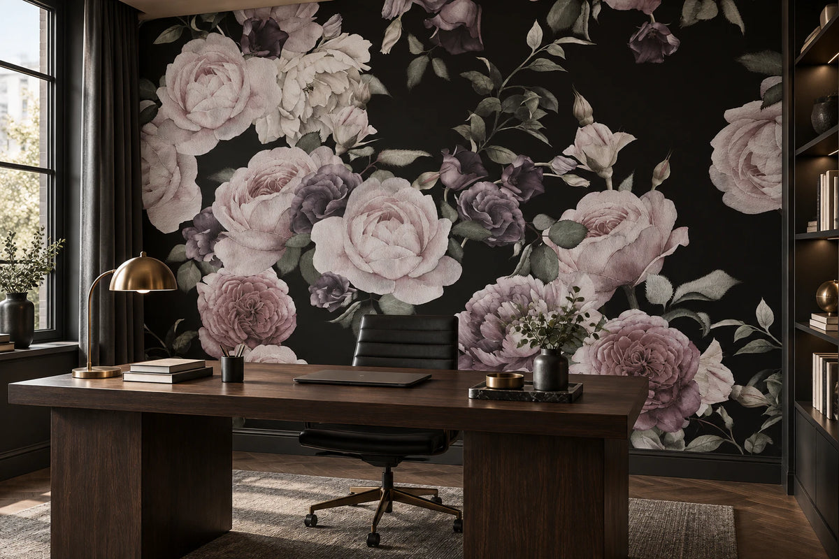 Fresque Murale grandes roses - Bureau