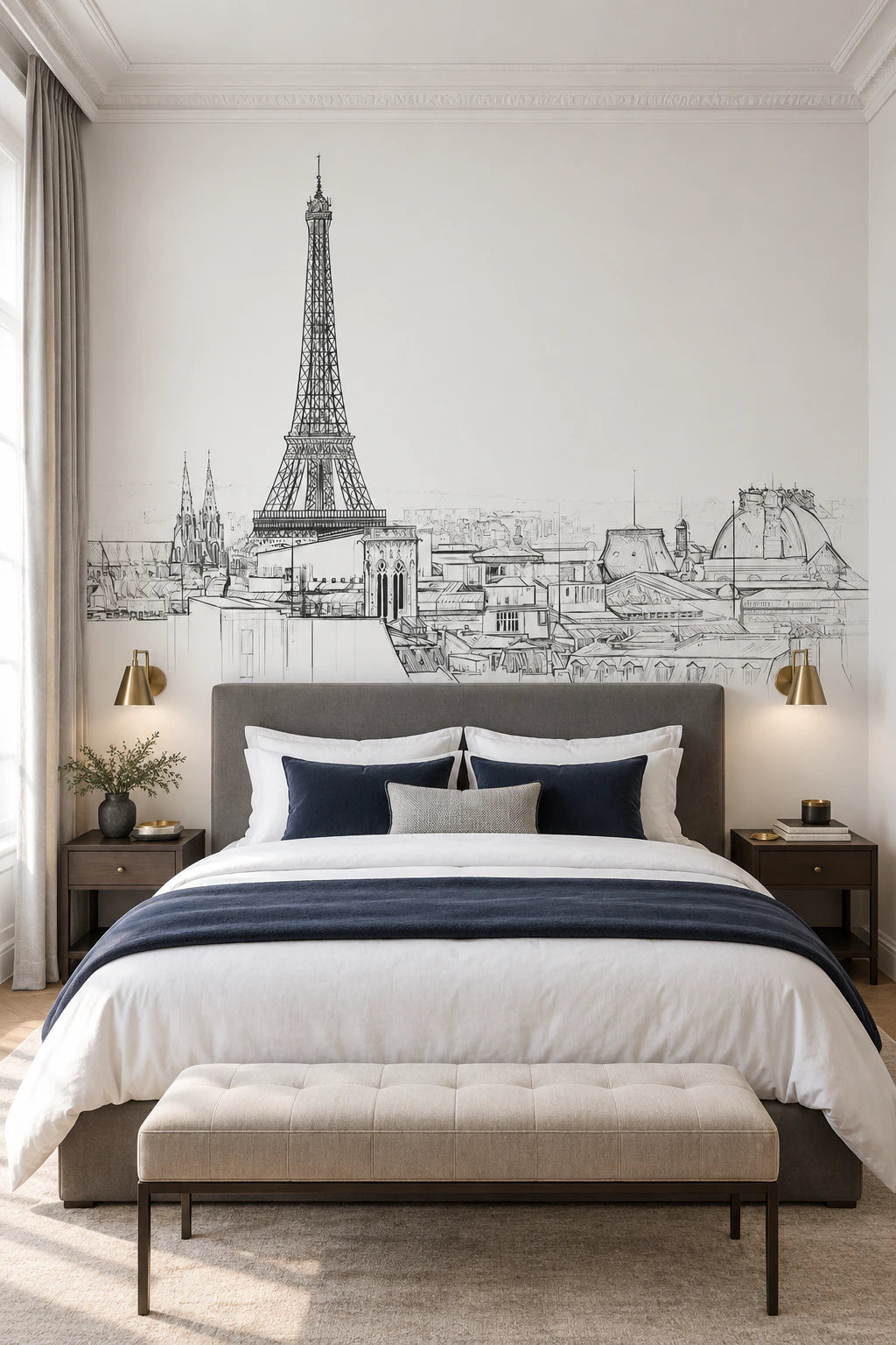 Papier peint panoramique Tour Eiffel - Bureau