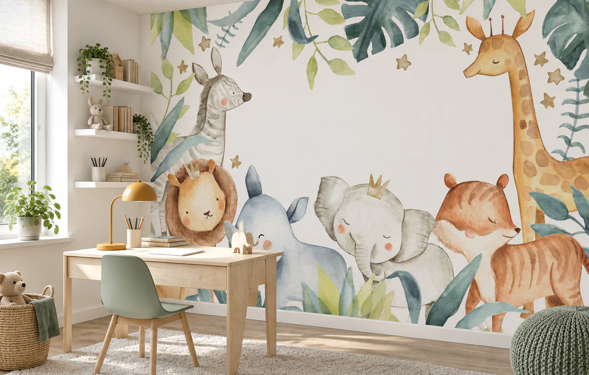Papier peint Girafe, Lion & Compagnie - Bureau