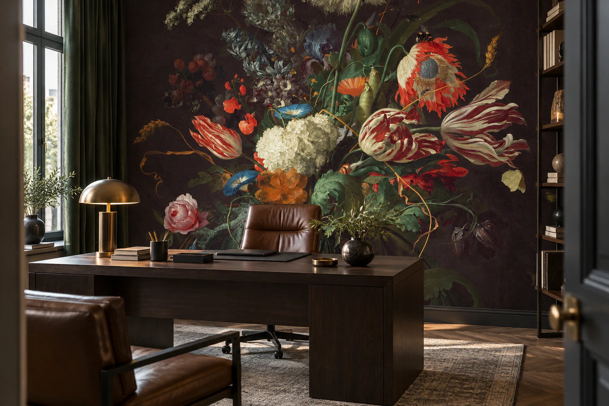 Papier peint panoramique bouquet floral en nature morte - Bureau